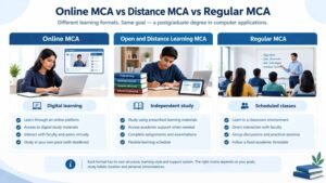 Online, open and distance learning, and regular classroom study formats for MCA students.